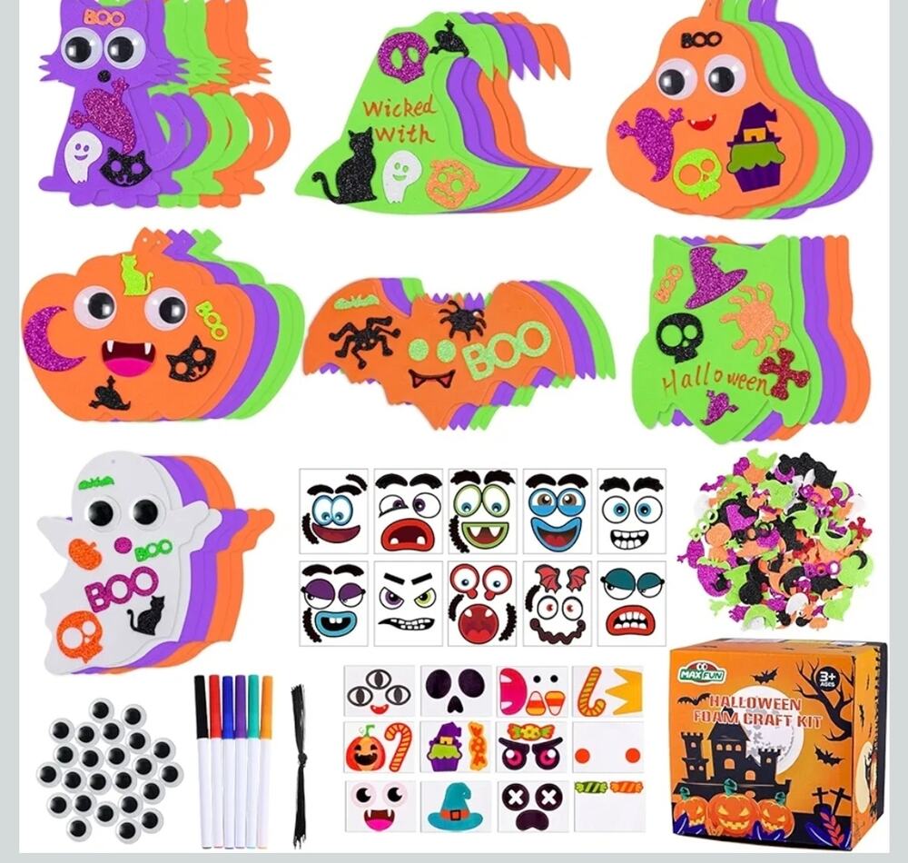 336PCS Halloween Crafts Activities Foam Pumpkins DIY Art and Craft Set S23